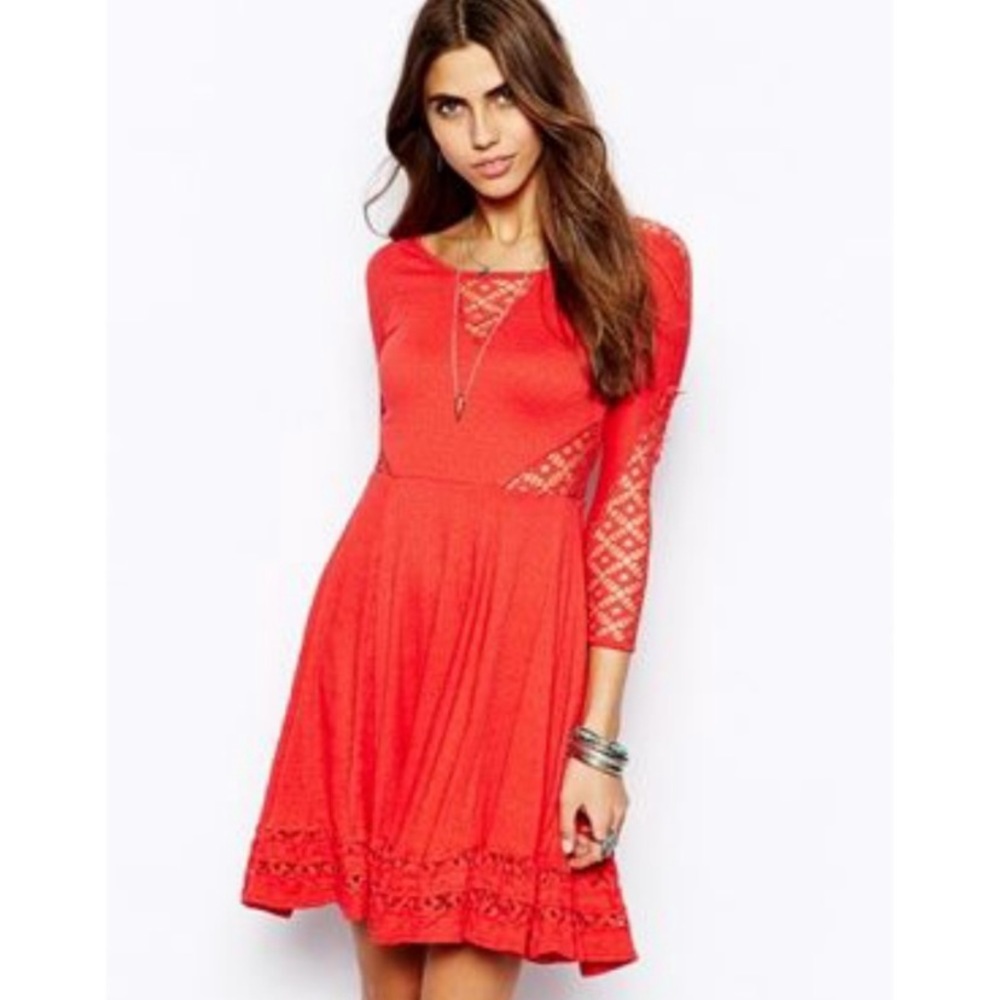 Red free people dress
